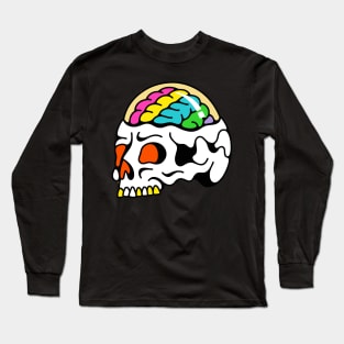 Skull and brain rainbow Long Sleeve T-Shirt